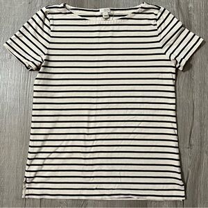 J. Crew Striped Black and White Women's Top